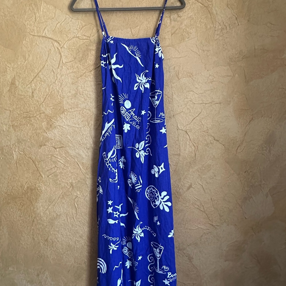 Paper Heart Blue Printed Maxi Dress